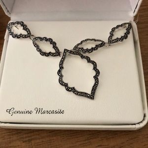 Le Vieux Silver Plated Marcasite Necklace